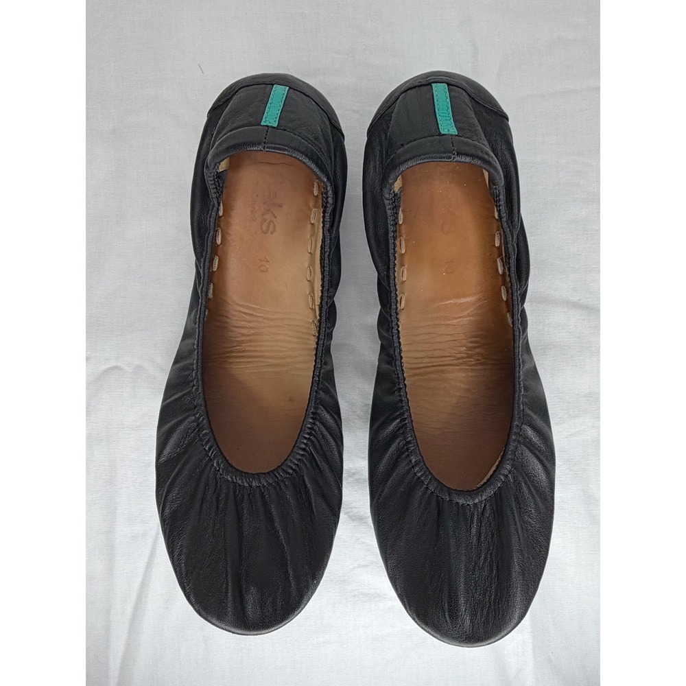 Tieks by Gavrieli Matte Black Leather Foldable Ballet Flats Shoes Womens 10 - Picture 2 of 4